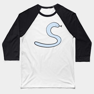 Cute Silly Simple Minimalist Pastel Blue Snake Pink Pattern Baseball T-Shirt